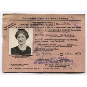PERSONENAUSWEIS. Preukaz totožnosti osoby. Doklad vydaný Michaline Wercholo zo Ľvova dn....