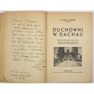 URBAŃSKI A. Z. - Duchovenstvo v Dachau. Venovanie autora