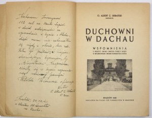 URBAŃSKI A. Z. - Clergy in Dachau. Dedication by the author