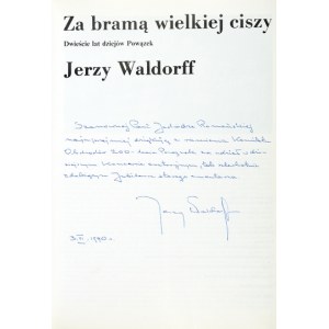 WALDORFF Jerzy – Za bramą wielkiej ciszy - dedykacja autora