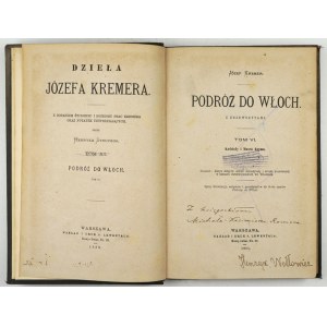 KREMER J. - Cesta do Itálie. T. 6. 1880