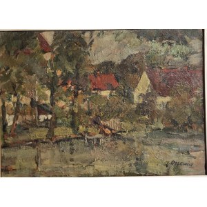 Jan Dasevich, Village by the water - a view from Skoky?