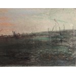 Piotr Gogolewski, Landschaft mit einer Windmühle in der untergehenden Sonne