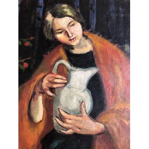 Wilhelm (Wilk) Ossecki, Portrait of a Girl with a Jug (Alina)