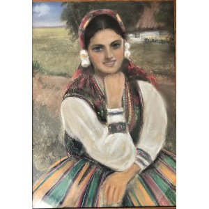 Piotr Gogolewski, Porträt eines Mädchens in einem Krakauer Kostüm