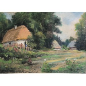 Piotr Gogolewski, Summer landscape with cottages