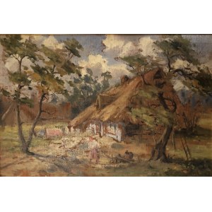 Stanisław Czajkowski, Ländliche Landschaft mit Obstgarten