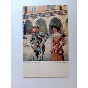 POSTCARD KOSSAK TONDOS CONVALESCENT PAINTING PRE-WAR