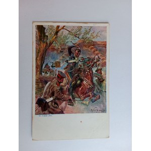 POHLEDNICE KOSSAK VOJÁK ARMÁDA MALBA PŘEDVÁLEČNÝ 1919