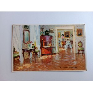 POSTCARD RYCHTER JANOWSKA IN THE OLD MANOR HOUSE PRE-WAR PAINTING