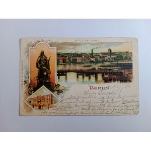 POSTCARD BERLIN LITHOGRAPH LONG ADDRESS PRE-WAR 1906