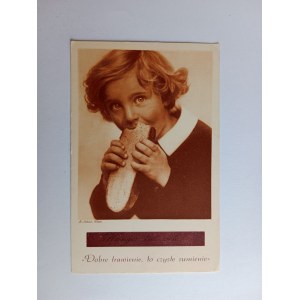 POSTCARD JOBST CHILD GOOD DIGESTION IS A CLEAR CONSCIENCE SLICE OF BREAD PRE-WAR
