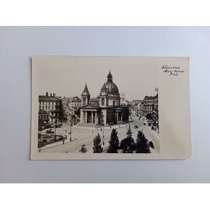 POCZTÓWKA WARSZAWA WARSCHAU PLAC TRZECH KRZYŻY 1943 R