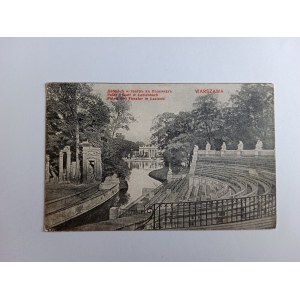 POSTCARD WARSAW PALACE AND THEATER IN BATHS PREWAR 1915