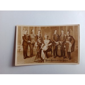 POHLEDNICE KRÁLOVSKÁ RODINA KAISER WILHELM II HOHENZOLLERN NĚMECKO PŘEDVÁLEČNÝ BERLÍN