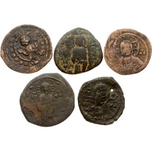 Byzantine Follis ND Lot of 5 Coins