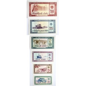 Albania 1 Lek - 50 Leke 1976 SET Lot of 6 Banknotes