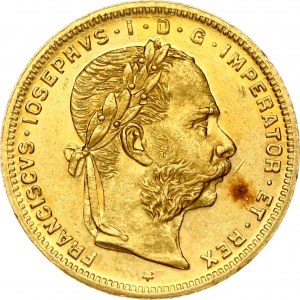 Austria 8 Florins- 20 Francs 1884