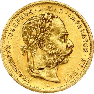 Austria 8 Florins- 20 Francs 1888