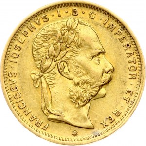Austria 8 Florins- 20 Francs 1889