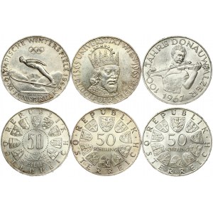 Austria 50 Schilling (1964-1967) Commemorative issue Lot of 3 Coins