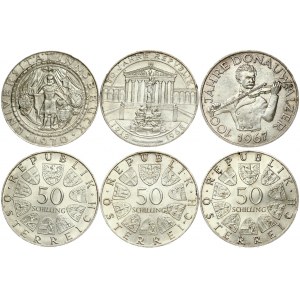 Austria 50 Schilling (1967-1970) Emissione commemorativa Lotto di 3 monete