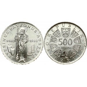 Austria 500 Schilling 1982 1500th Anniversary of Death of St Severin