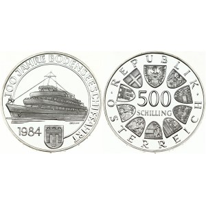 Austria 500 Schilling 1984 100th Anniversary - Commercial Shipping on Lake Constance