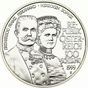 Austria 100 Schilling 1999 Franz Ferdinand + Sophie