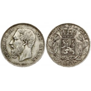 Belgium 5 Francs 1868