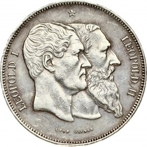 Belgium 5 Francs 1880 50 Years of Belgium