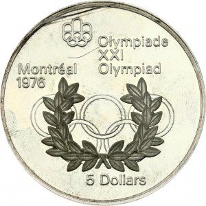 Canada 5 Dollars 1974 Olympic Rings and Wreath