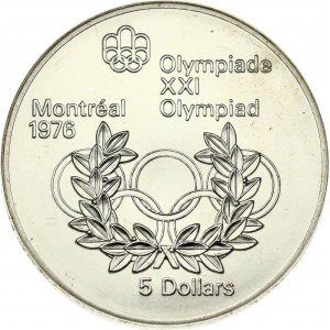 Canada 5 Dollars 1974 Olympic Rings and Wreath