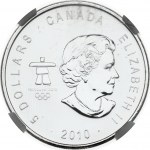 Canada 5 Dollars 2010 Hockey Player NGC MS 69