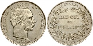 Denmark 2 Kroner 1888 25 Years of Reign