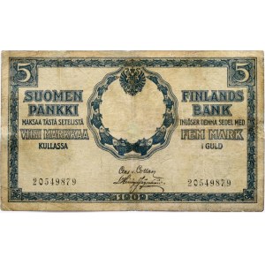 Finland 5 Markkaa 1909 (1918)