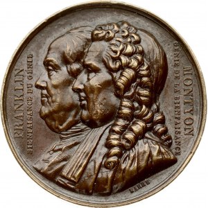 France Medal 1833 Franklin and Montyon