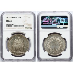 France 5 Francs 1873 A NGC MS 63