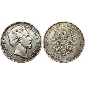Bavaria 5 Mark 1875 D