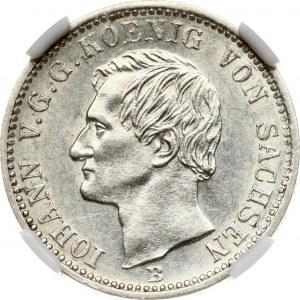 Saxony 1/6 Taler 1866/5 B NGC MS 61