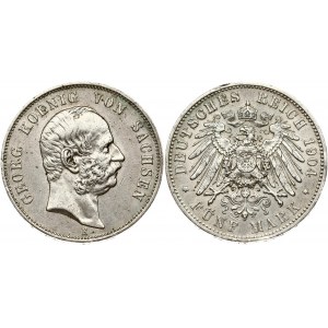 Saxony 5 Mark 1904 E