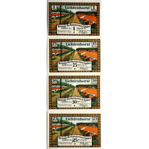 Lichtenhorst Gefangenen Lager 25 Pfennig - 1 Mark 1914-1924 Set of 4 Notgelds