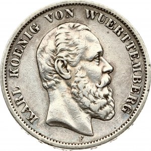 Wurttemberg 5 Mark 1874 F