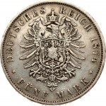 Wurttemberg 5 Mark 1874 F