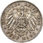 Wurttemberg 5 Mark 1902 F