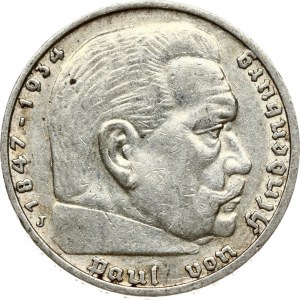 Germany 5 Reichsmark 1935 J Hindenburg