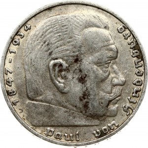 Germany 5 Reichsmark 1936 D Hindenburg