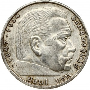 Germany 5 Reichsmark 1936 A Hindenburg