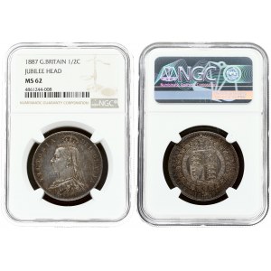 Great Britain 1/2 Crown 1887 NGC MS 62