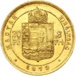 Hungary 20 Francs- 8 Forint 1873 KB